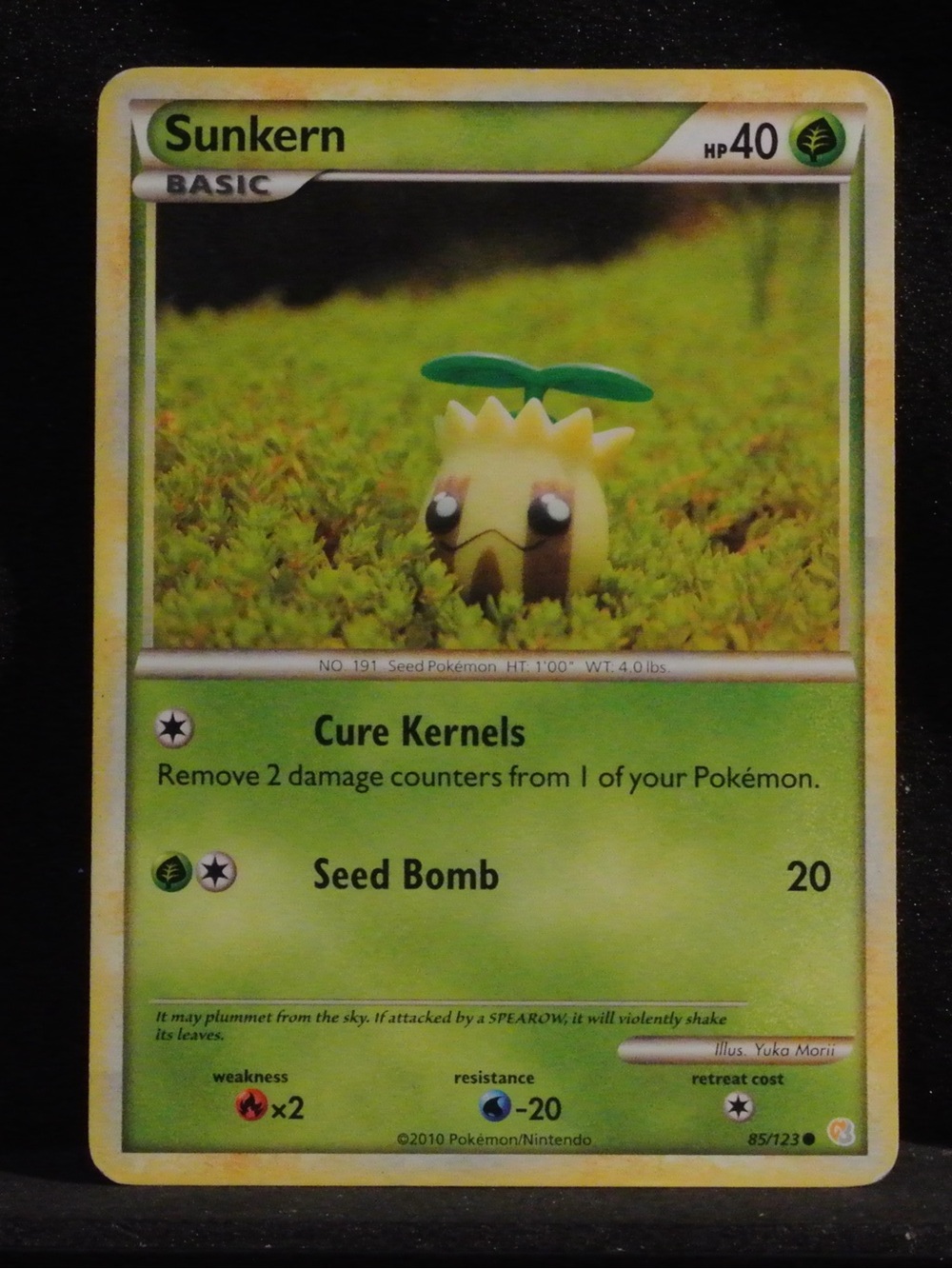 Pokemon Sunkern Trading Card - Green, Yellow